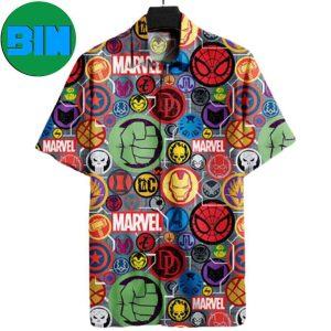 Marvel Characters Symbols Aloha Summer Hawaiian Shirt