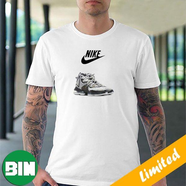 Nike LeBron 19 White x Metallic Gold x Black Sneaker T-Shirt