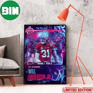 Pick 3 Texans Trade With The Cardinals To Come Back And Get Will Anderson Jr NFL Draft Home Decor Poster-Canvas