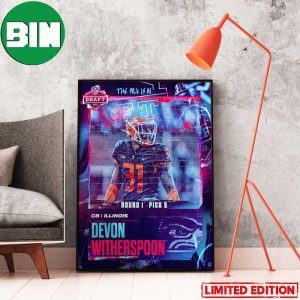 Pick 5 Devon Witherspoon To The Seattle Seahawks NFL Draft 2023 Home Decor Poster-Canvas