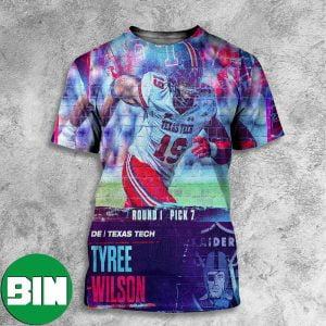 Pick 7 Tyree Wilson To The Las Vegas Raiders NFL Draft 2023 All Over Print Shirt