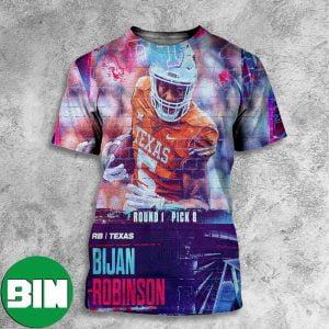 Pick 8 Bijan Robinson To The Atlanta Falcons NFL Draft 2023 All Over Print Shirt