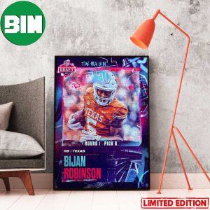 Pick 8 Bijan Robinson To The Atlanta Falcons NFL Draft 2023 Home Decor Poster-Canvas