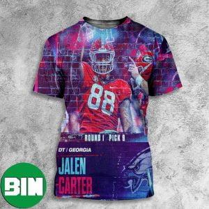 Pick 9 Jalen Carter To The Philadelphia Eagles NFL Draft 2023 All Over Print Shirt