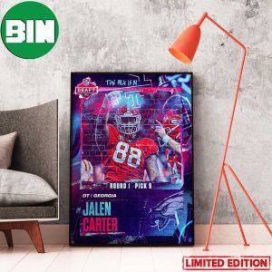 Pick 9 Jalen Carter To The Philadelphia Eagles NFL Draft 2023 Home Decor Poster-Canvas