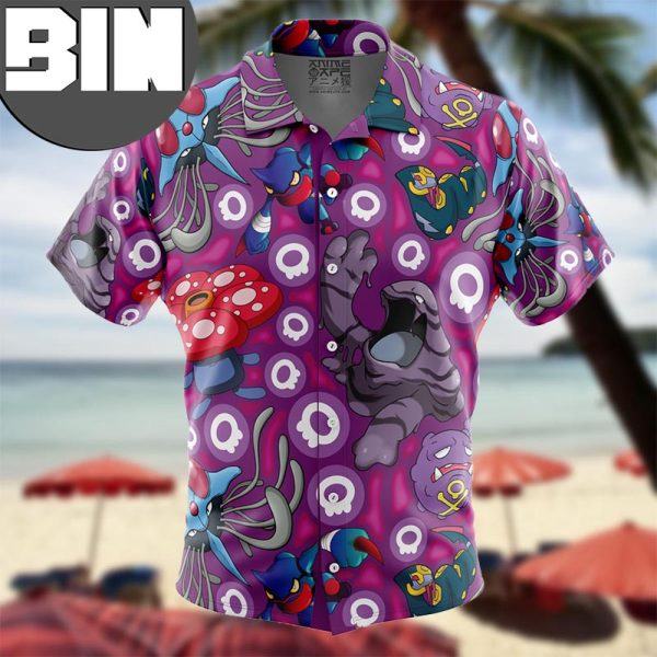 Poison Type Pokemon Pokemon Anime Hawaiian Shirt