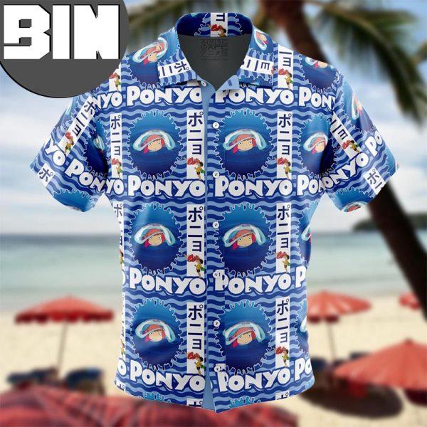 Ponyo Studio Ghibli Anime Hawaiian Shirt