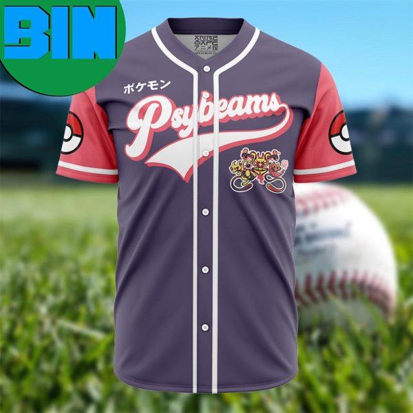 Psybeams Psychic Type Pokemon Anime Baseball Jersey