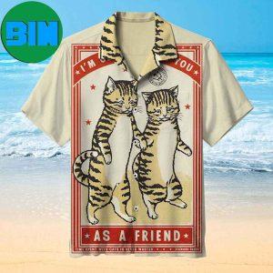 Pug Cat Headshot Vintage Summer Hawaiian Shirt