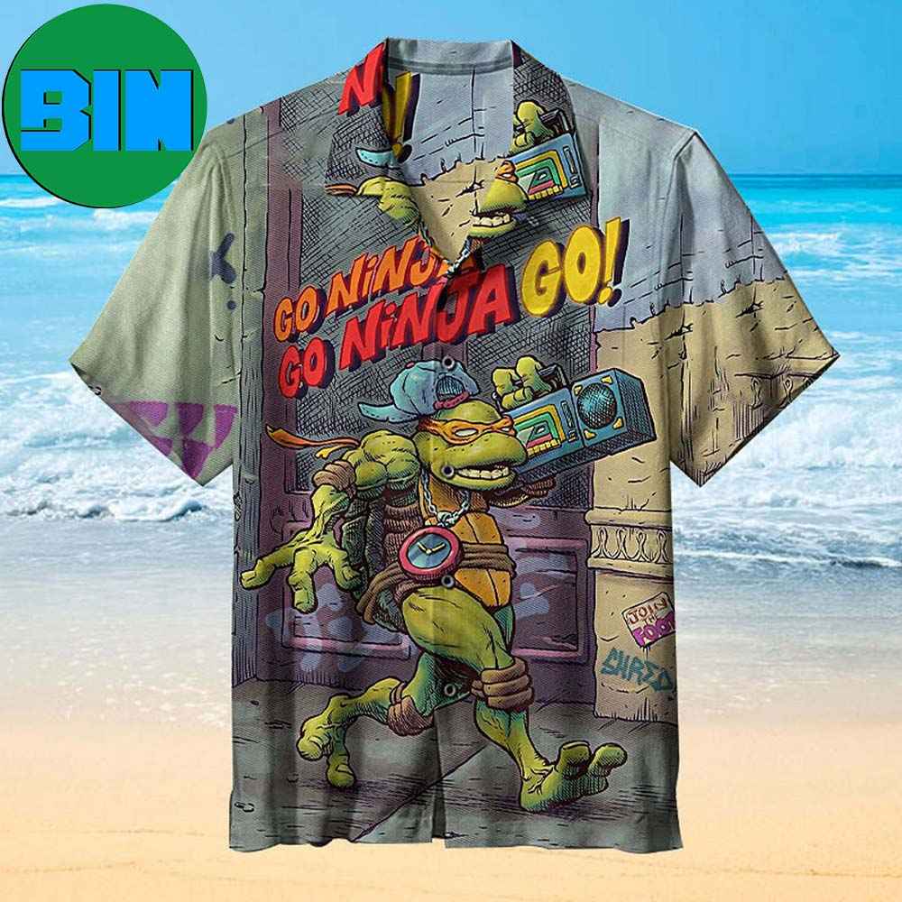Rappin Mikey Ninja Turtle Mutant Teenage Summer Hawaiian Shirt - Binteez