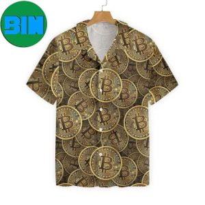 Realistic Seamless Bitcoin Cryptocurrency Summer Hawaiian Shirt