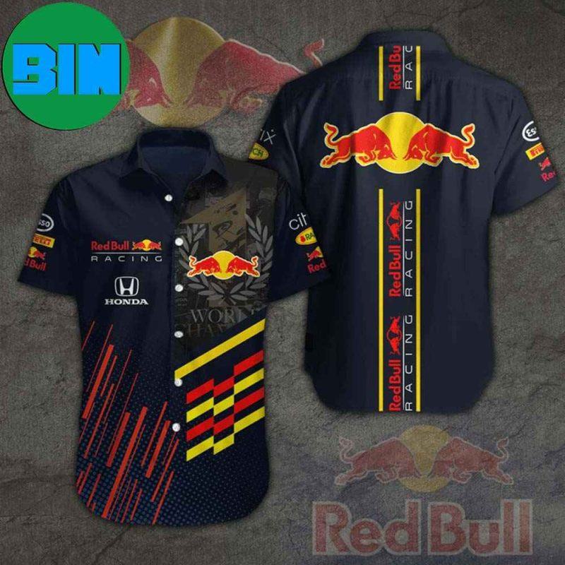 Red Bull Racing F1 Summer Short Sleeve Hawaiian Beach Shirt