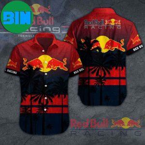 Red Bull Racing Short Sleeve Palm Tree Summer Hawaiian Shirt