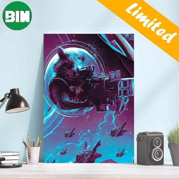 Rocket Racoon Guardians Of The Galaxy Volume 3 Marvel Studios Home Decor Poster-Canvas