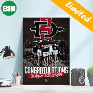 San Diego State Men’s Basketball Congratulations On A Historic Season 2023 Decor Poster-Canvas