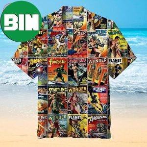 Science Fiction Magazine Summer Hawaiian Shirt