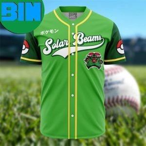 Solar Beams Grass Type Pokemon Anime Baseball Jersey