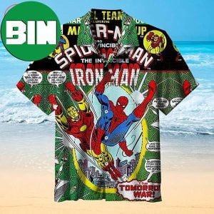 Spider Man Meets Iron Man Marvel Studios Summer Hawaiian Shirt