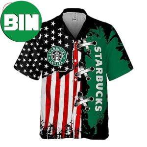 Starbucks Coffee American Flag Summer Hawaiian Shirt