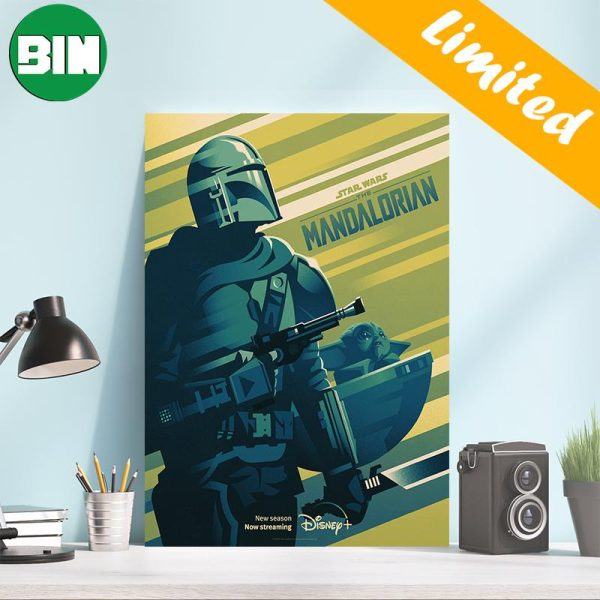 The Clean Lines And Iconic Design Of Din Djarin And Grogu Star Wars The Mandalorian Home Decor Poster-Canvas