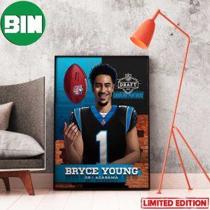 The First Ever No 1 Overall Pick out of Alabama Football NFL Draft Bryce Young Carolina Panthers Home Decor Poster-Canvas
