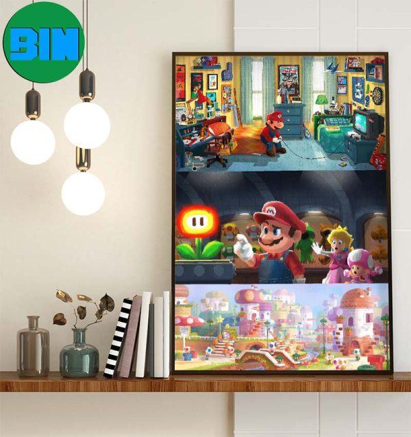 The Mario Movie and Mario Odyssey Concept Artwork Poster Canvas