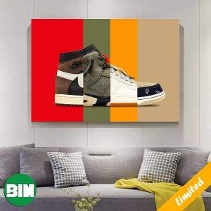 The Most Valueable Travis Scott Sneakers Ever Released Air Jordan 1 Air Force 1 Jordan Home Decor Poster-Canvas