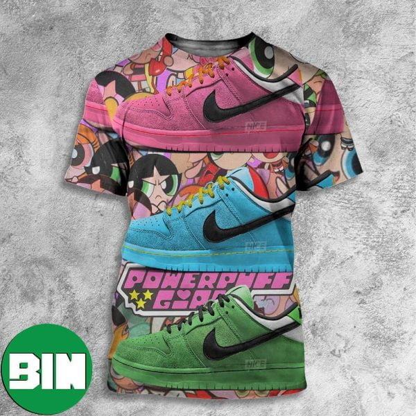 The Powerpuff Girls x Nike SB Dunk Low Sneaker All Over Print Shirt