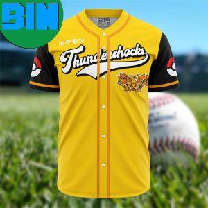 Thundershocks Electric Type Pokemon Anime Baseball Jersey