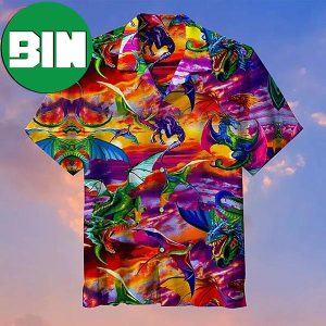 Timeless Treasures Dragons Summer Hawaiian Shirt