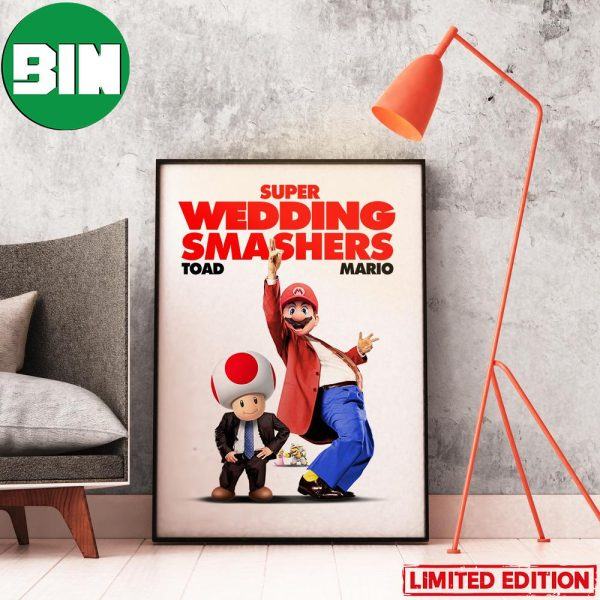 Toad And Mario Super Wedding Smashers Super Mario Bros Movie Home Decor Poster-Canvas