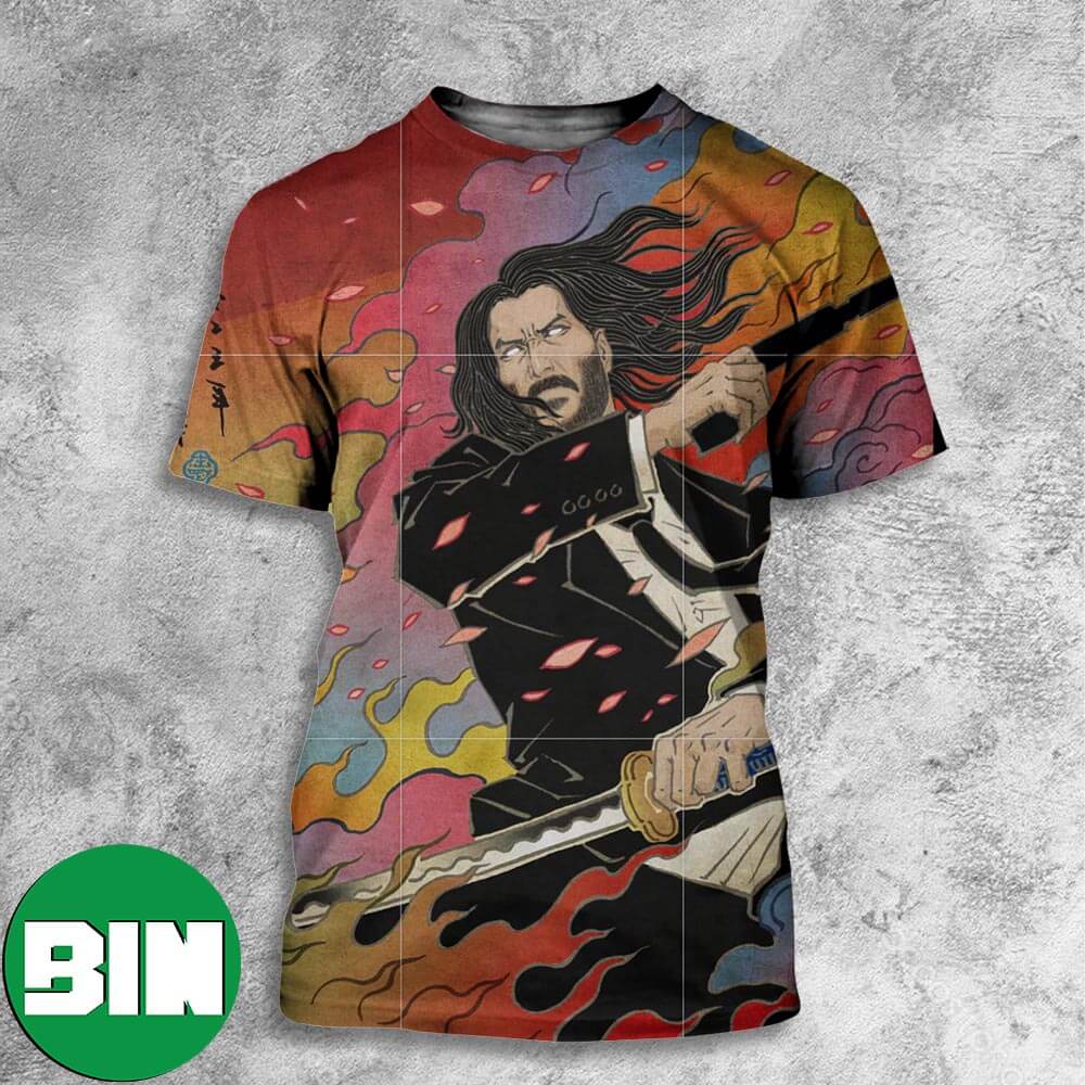 Traditional Japanese Art John Wick Chapter 4 2023 Keanu Reeves All Over Print Shirt
