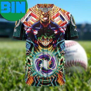 Trippy Deku x All Might My Hero Academia Anime Baseball Jersey