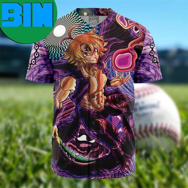 Trippy Meliodas Assault Mode Seven Deadly Sins Anime Baseball Jersey