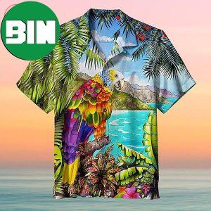 Tropical Print Of A Caribbean St Vincent Parrot Summer Hawaiian Shirt