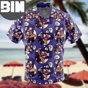 Waluigi Super Mario Anime Hawaiian Shirt