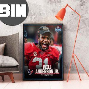 Will Anderson Jr PIck 3 Texas NFL Draft 2023 Poster Canvas