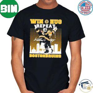 Win Huf Repeat Boston Bruins City Skyline Signatures Fan Gifts T-Shirt