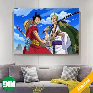 Zoro And Luffy In Wano Arc One Piece The Favourite Anime 2023 Decor Poster-Canvas