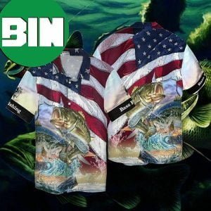 4th Of July Independence Day American Bass Fish Hawaiian Shirt