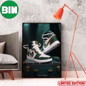 Air Jordan 1 High Luxe Jade Dragon Sneaker Home Decor Poster-Canvas