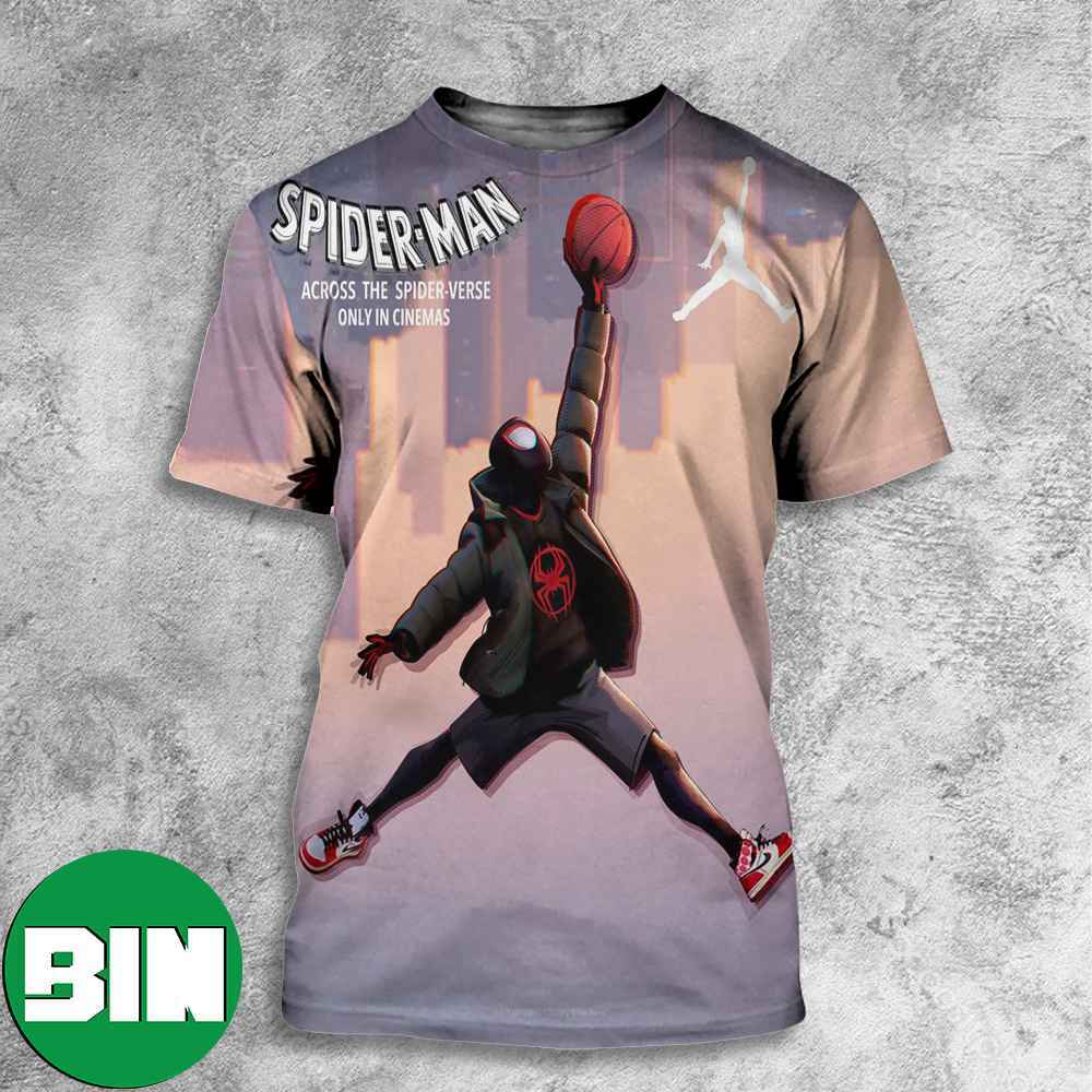 Air Jordan Logo x Spiderman Acoss The Spiderverse All Over Print Shirt