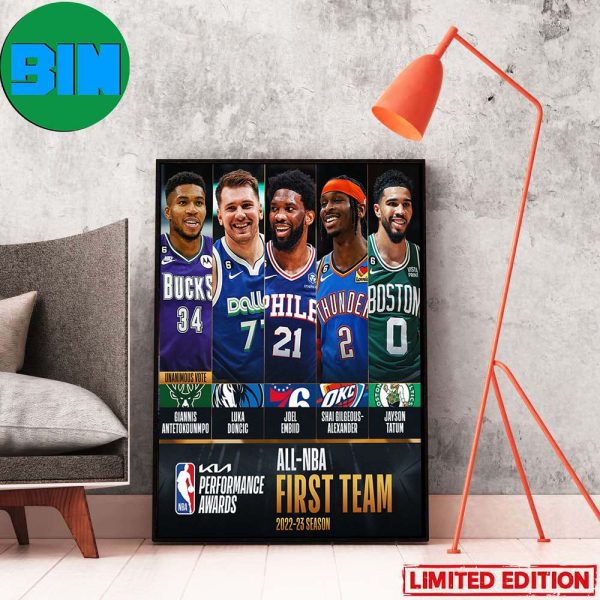 All-NBA First Team 2022-2023 Season Performance Awards Poster Canvas