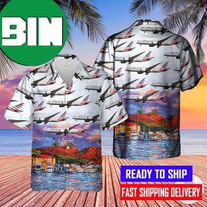 American Airlines Boeing 787-8 Dreamliner Hawaiian Shirt