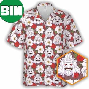 Anime Hibiscus Oni Demon Summer Floral Hawaiian Shirt