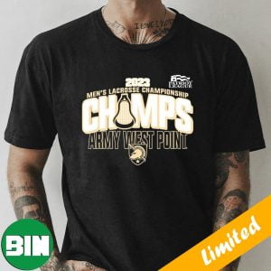 Army Black Knights 2023 Patriot League Men’s Lacrosse Tournament Championship Champs Logo Fan Gifts T-Shirt