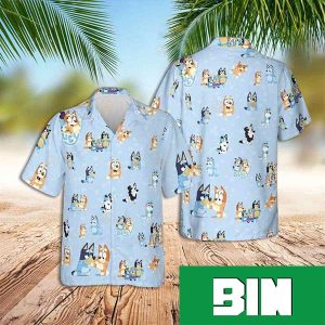 Bluey Hawaiian Shirt Cute Bluey And Bingo Tropical Vacation Aloha Summer 2023 Hawaiian Shirt