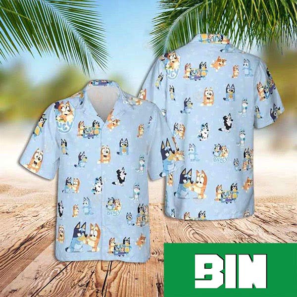 Bluey Hawaiian Shirt Cute Bluey And Bingo Tropical Vacation Aloha Summer 2023 Hawaiian Shirt