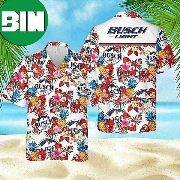 Busch Light Apple Summer Tropical Floral Holiday 2023 Hawaiian Shirt
