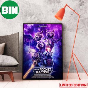 Captain Rocket Racoon Guardians Of The Galaxy Volume 3 by James Gunn Marvel Studios Home Decor Poster-Canvas